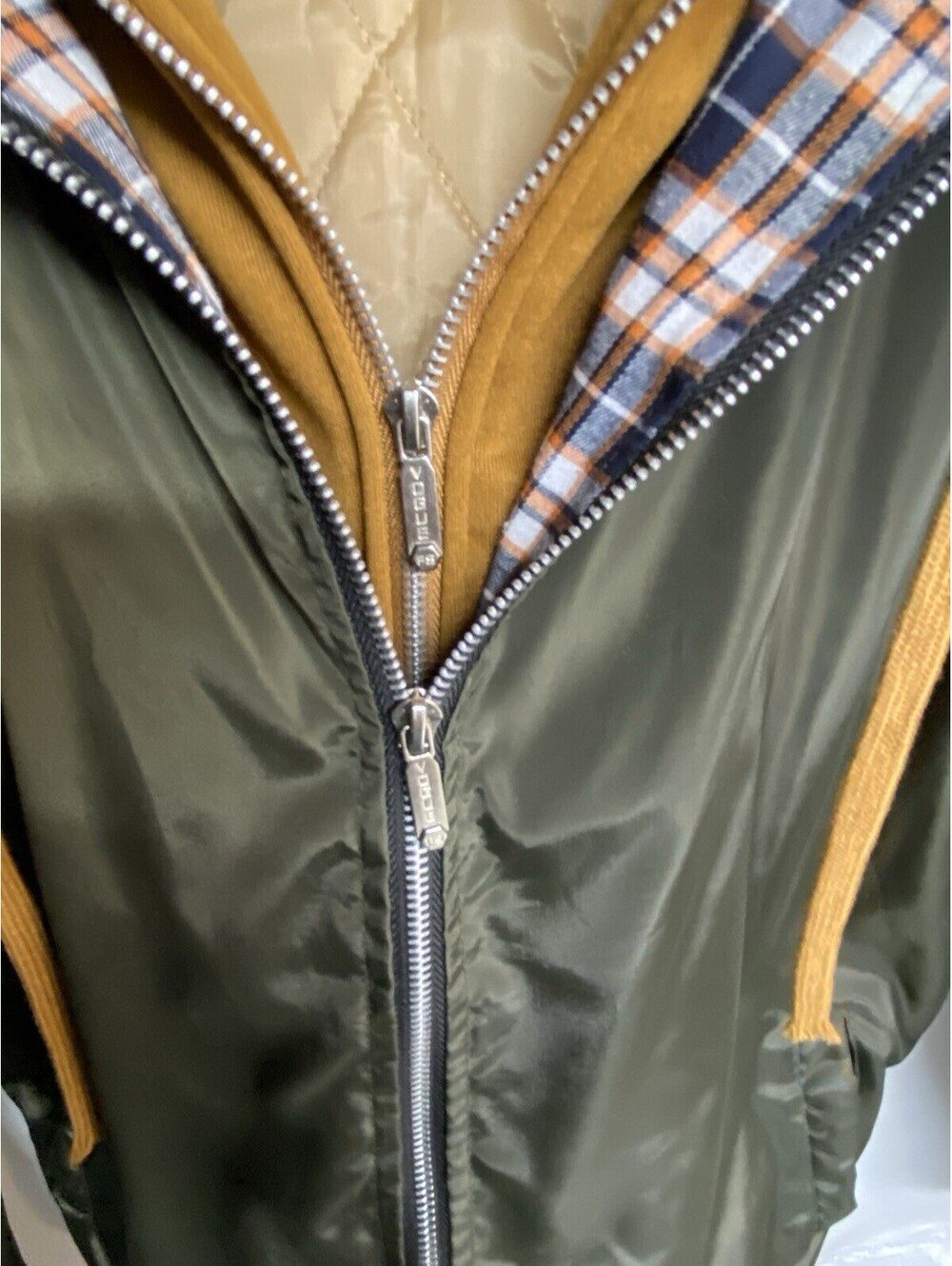 Men's Green And Brown Hooded Jacket with Inner Layers Size X-LARGE - Picture 7 of 9